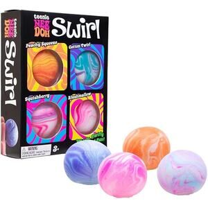 Nee Doh Swirl Teenie 4 Pack Squishy Stress Toy Easter Basket Gift Set